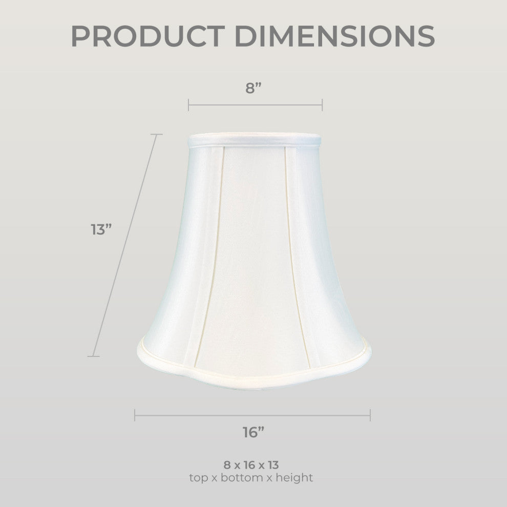 Royal Designs Bottom Scalloped Bell Lamp Shade, White, 8x16x13, Set of 2