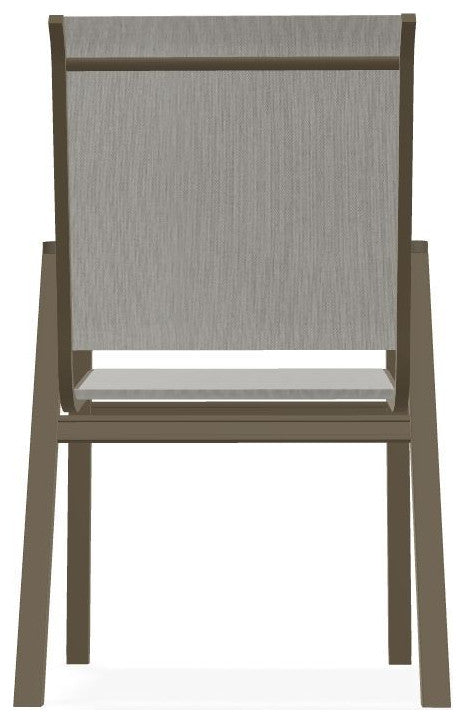 Bazza Sling Stackable Outdoor Dining Chair, Augustine Oyster/Beachwood