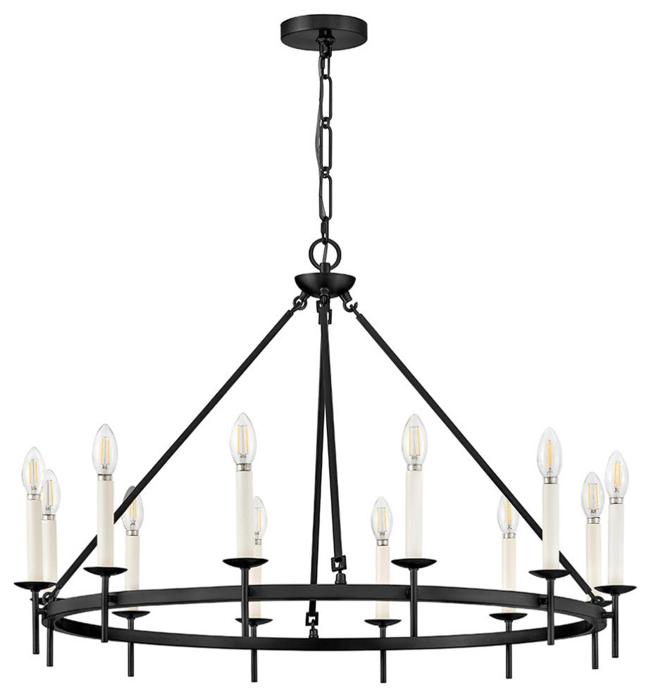 Hinkley Copley Large Ring Chandelier, Black