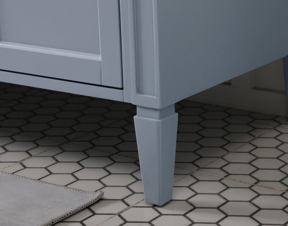 Home Living Vanity with Carrara White Marble Countertop, Gray, 72", Double Sink