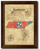 Tennessee State Vintage Map, 18"x23"