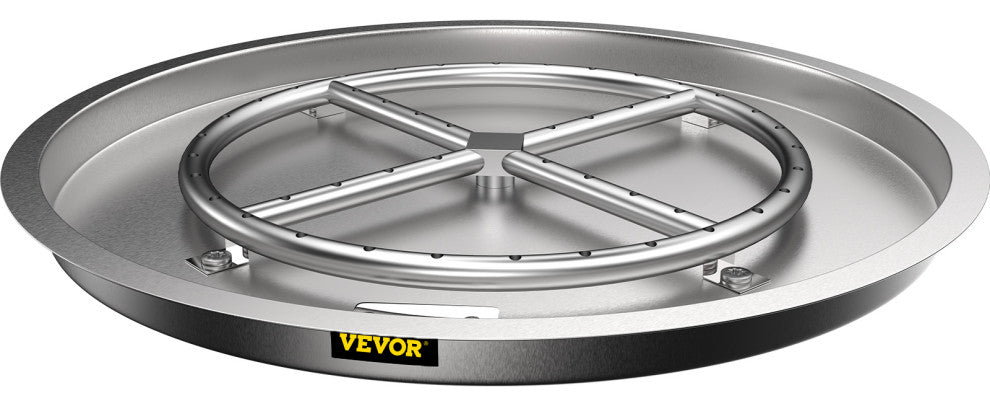 VEVOR Drop in Fire Pit Pan Gas Fire Pan 19" x 19" Fire Pit Pan Stainless Steel