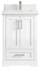 Boston 24 Single Sink Bathroom Vanity, White 1.5" White Quartz