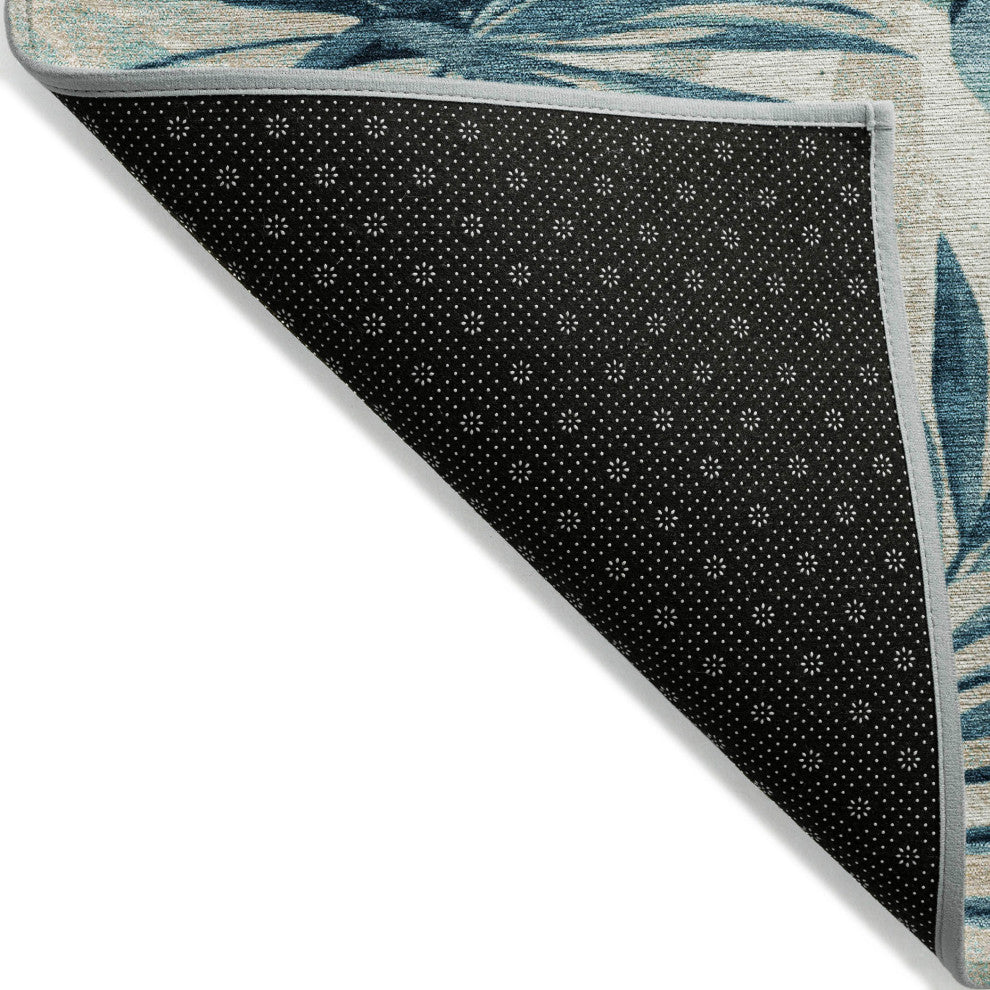 Machine Washable Indoor/Outdoor Chantille ACN1886 Teal 8' x 8' Round Rug