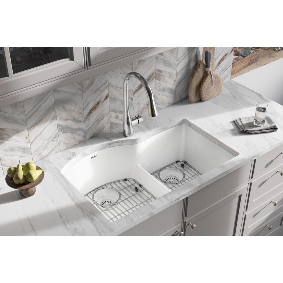 Elkay Quartz Classic 33" x 22" Sink Kit, White