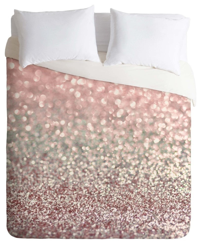 Deny Designs Lisa Argyropoulos Girly Pink Snowfall Duvet Cover - Lightweight