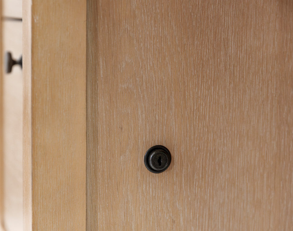 Modern Wood Credenza, Wood Office Desk, Fully Assembled Light Brown