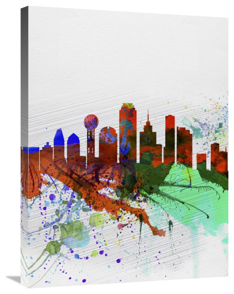 "Dallas Watercolor Skyline" Fine Art Print
