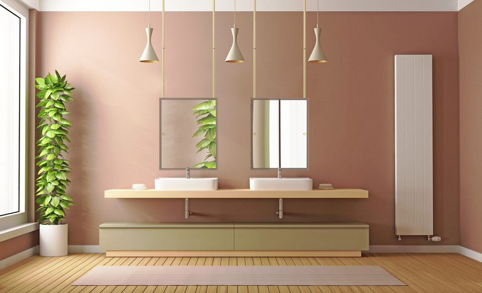 Frameless Rectangle Ceiling Hung Mirror, Antique Brass