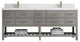 Parker 84 Double Sink Bathroom Vanity Elephant Skin Gray 2" Calacatta Laza