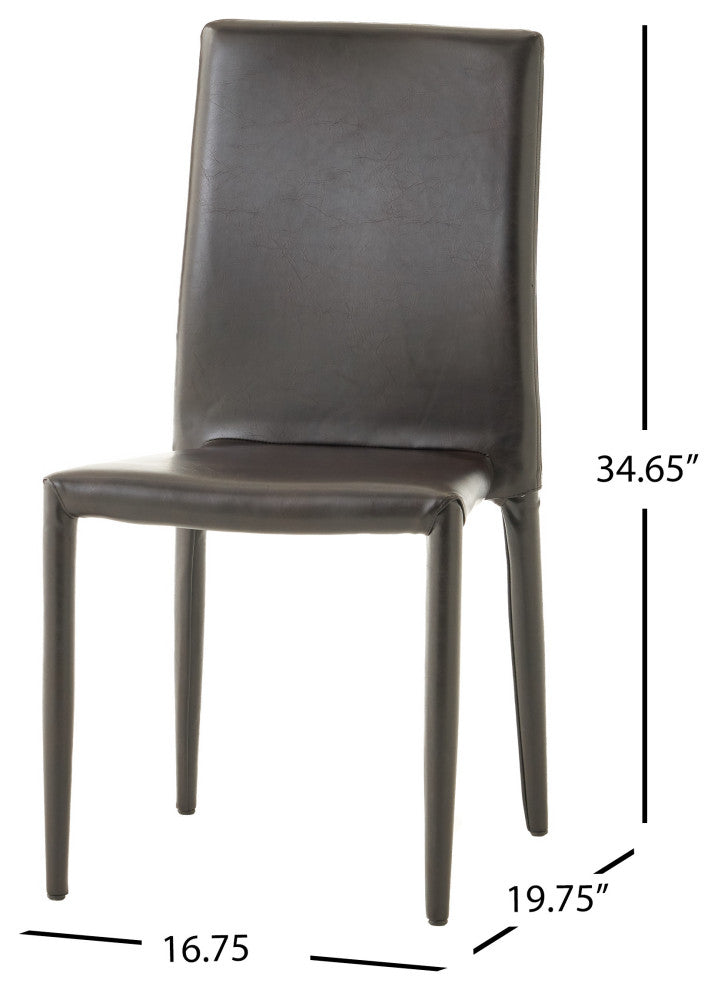 GDF Studio Pasiara Brown Stacking Chairs, Set of 4
