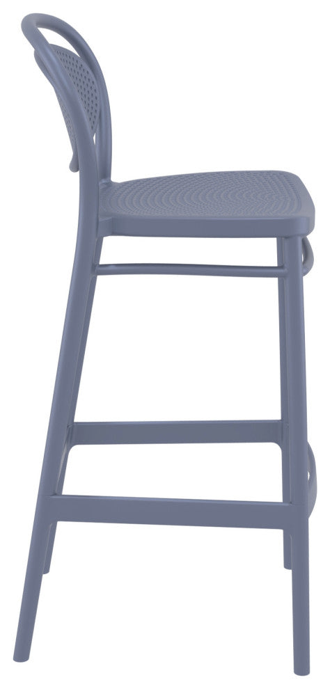 Marcel Bar Stool, Set of 2, Dark Gray