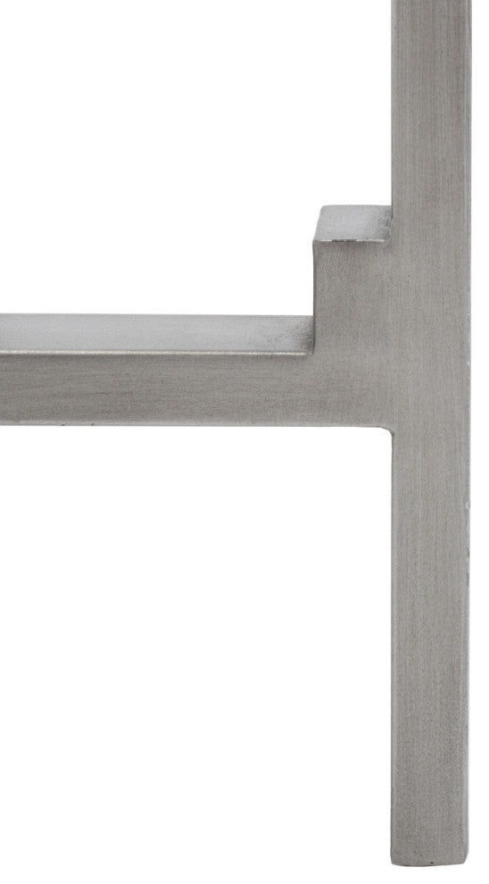 Safavieh Couture Jazlyn Square Bubble Glass Table, Silver/Clear