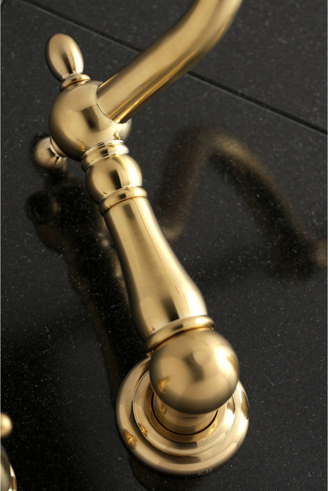 Kingston Brass Wall Mount Tub Faucet, Brushed Brass