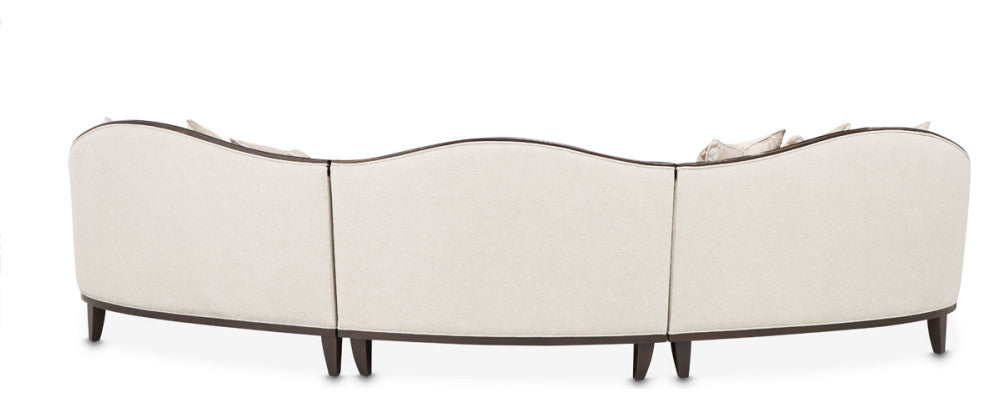 Camellia Field 3-Piece Chenille Sofa, Linen/Warm Pecan