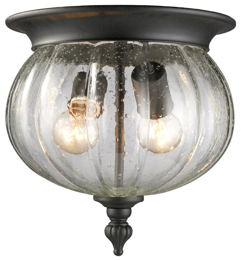 Belmont 2 Light Outdoor Flush Mount Light, Black