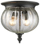 Belmont 2 Light Outdoor Flush Mount Light, Black