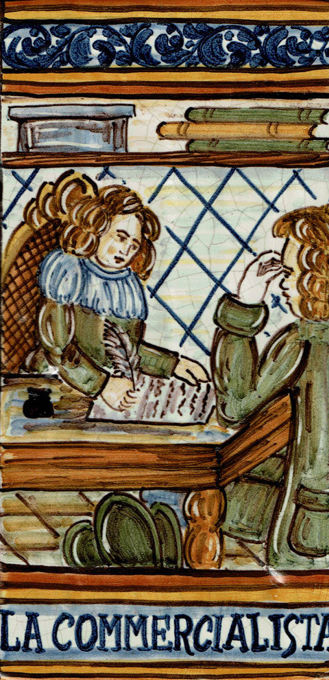 Italian Ceramic Tile, Business Woman, La Commercialista