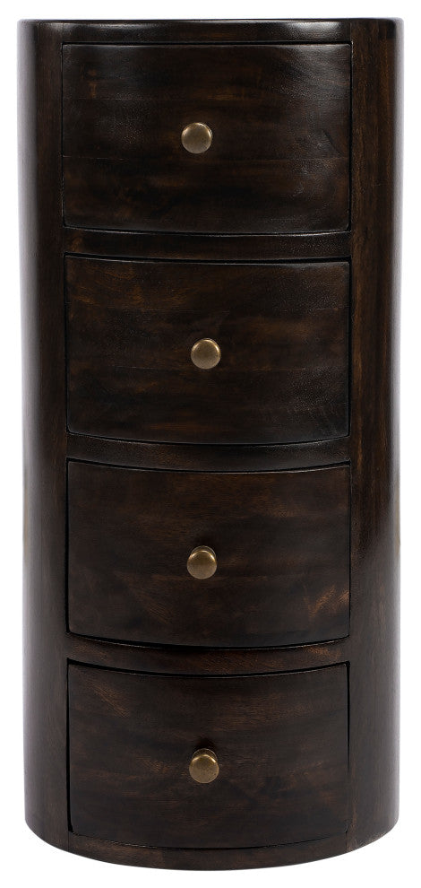 Butler Liam Wood End Table With Storage, Dark Brown