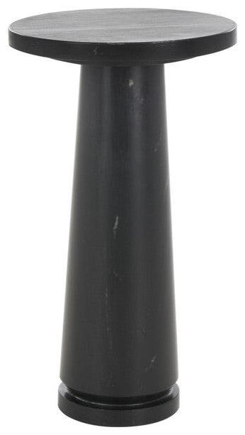 Safavieh Couture Valentia Round Marble Accent Table, Black
