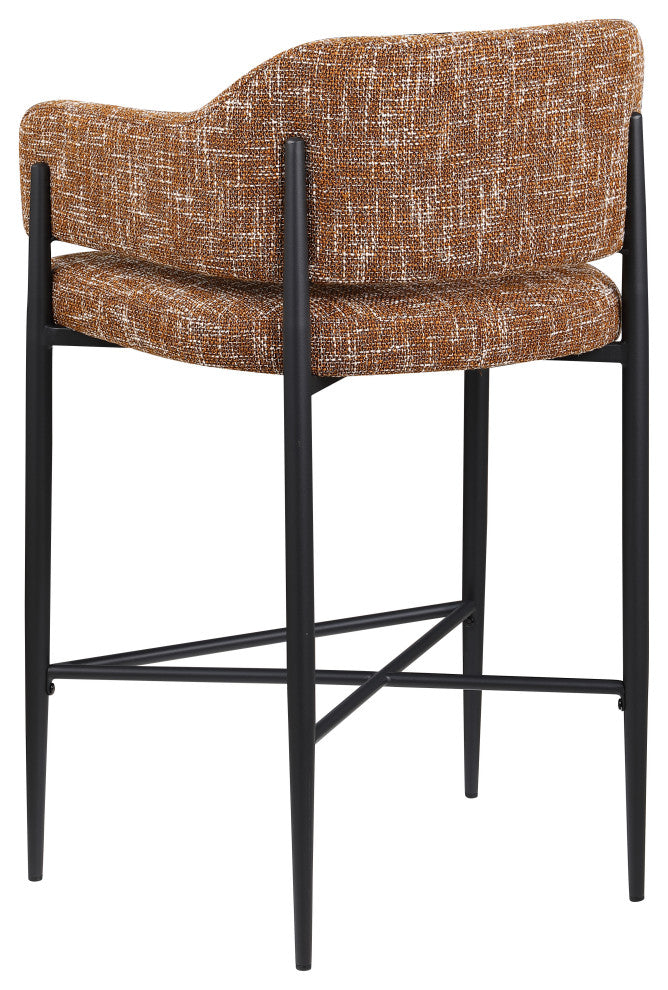 Dame Upholstered Bar and Counter Stool, Cognac