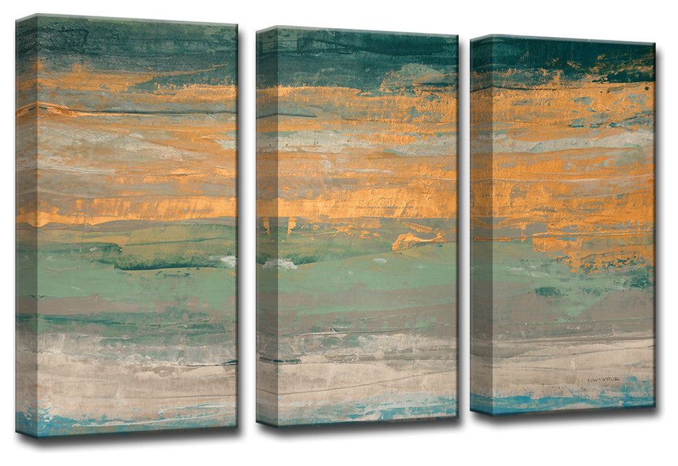 Ready2HangArt 3 Piece Wall Art Set 'Sparkling Seas II' by Norman Wyatt, 24"x36"