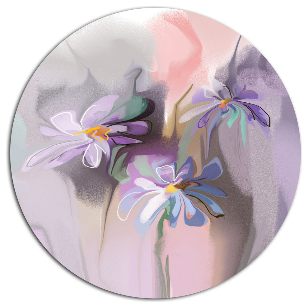 Blue Daisies Watercolor, Animal Round Wall Art, 38"