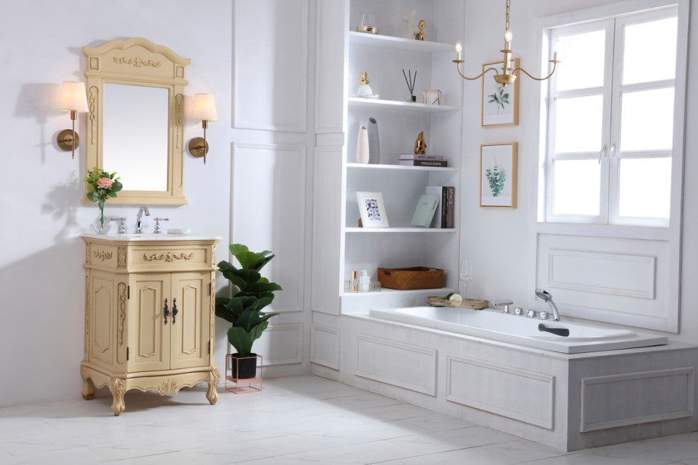 27" Single Bathroom Vanity, Vintage Mint