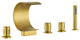 Recea Triple Handle Deck-Mount Roman Tub Faucet With Diverter and Handshower, Brushed Gold