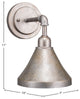 Vintage 1-Light Wall Sconce, Aged Silver