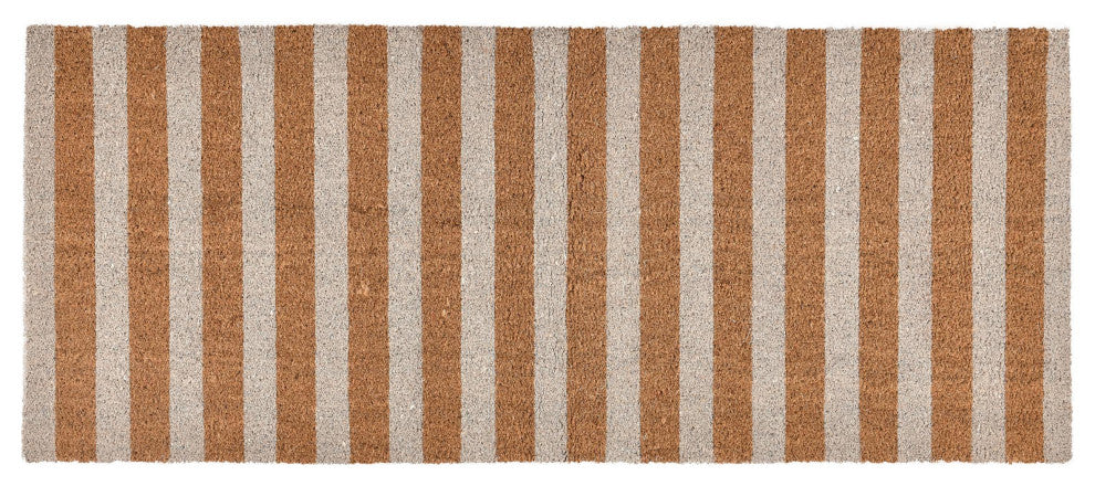 Striped 24x57 Coir Doormat by Kosas Home, Ivory Stripe