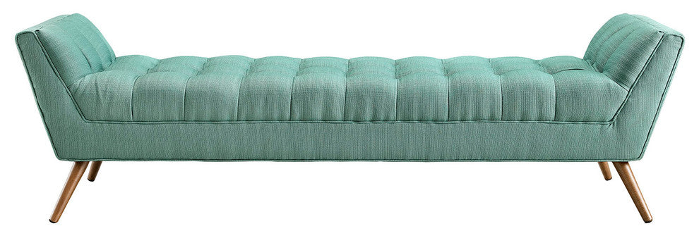 Modern Contemporary Fabric Bench , Blue, Fabric