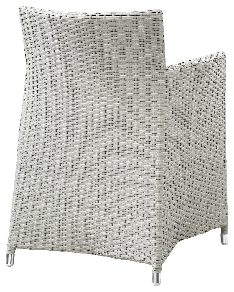 Modern Urban Contemporary Outdoor Patio Armchair, Gray White Plastic