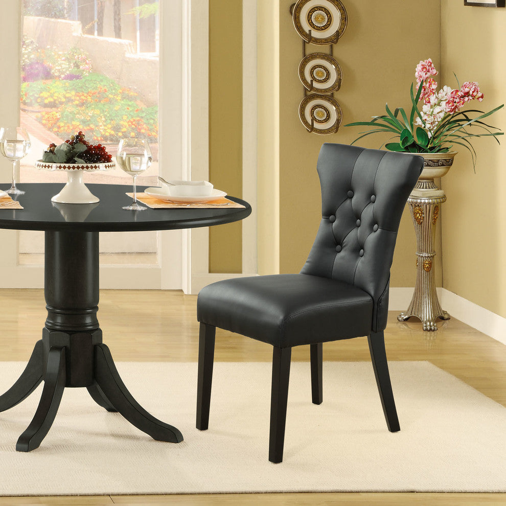 Modern Black Silhouette Dining Vinyl Side Chair
