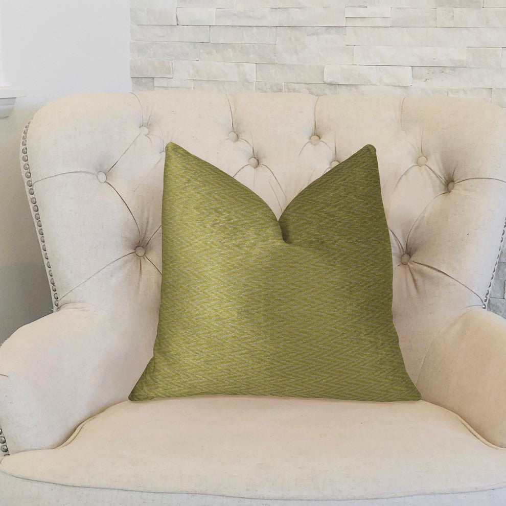 Honey Praire Yellow and Cream Handmade Luxury Pillow, 22"x22"