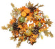 24" Autumn Harvest Fall Leaves Pumpkins and Berries Wreath