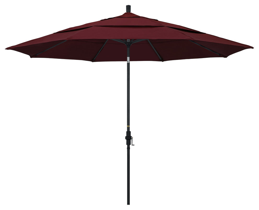 11' Aluminum Umbrella Collar Tilt Matted Black, Burgundy