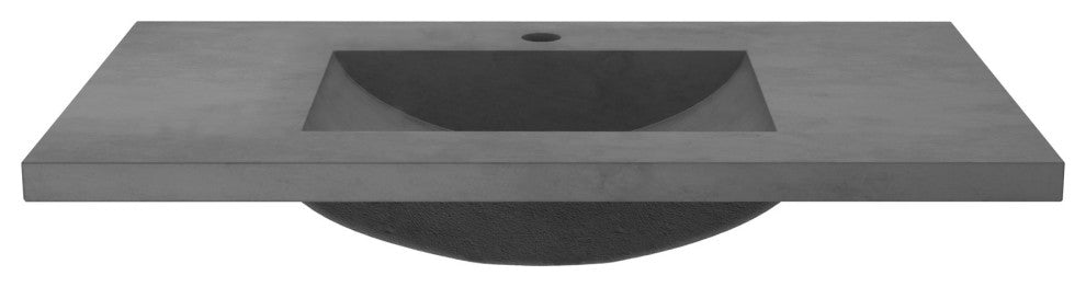 Palomar Vanity Top and Integral Sink, Slate, 36", Single Faucet Cutout