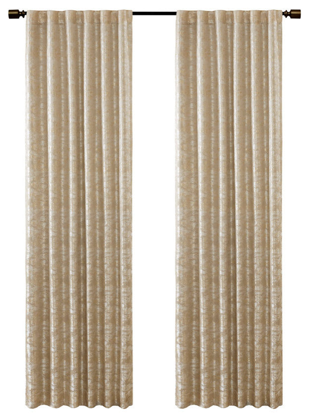SunSmart Cassius Marble Total Blackout Window Curtain, Gold, Gold, Panel - 95"