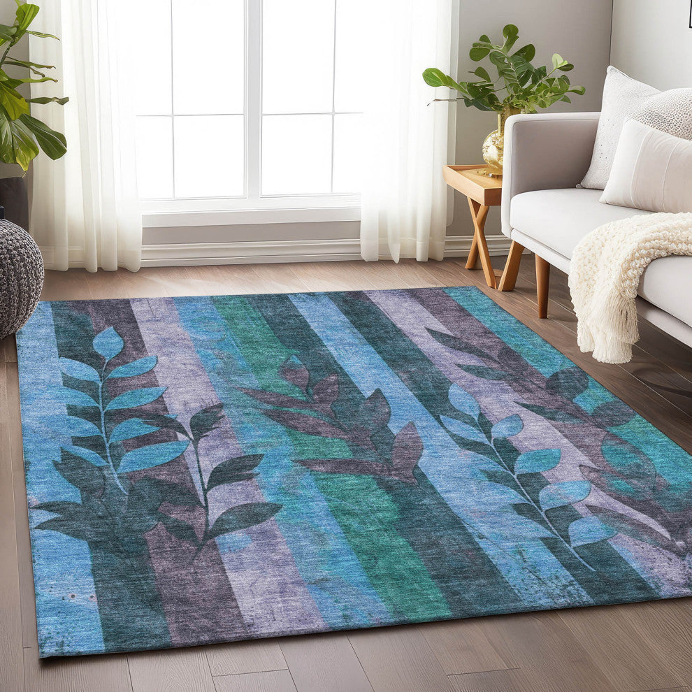 Machine Washable Indoor/Outdoor Chantille ACN1871 Denim 8' x 10' Rug