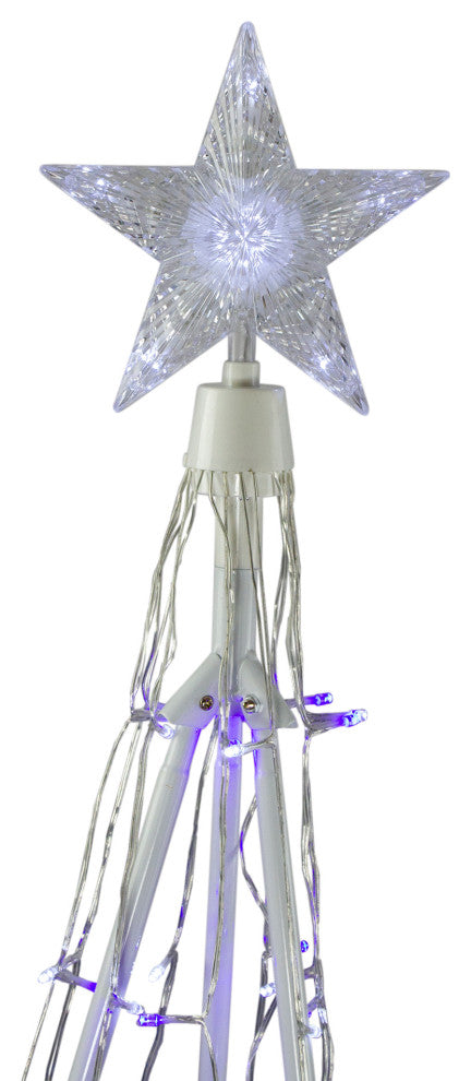 5' Blue and White LED Lighted Twinkling Show Cone Christmas Tree Decoration