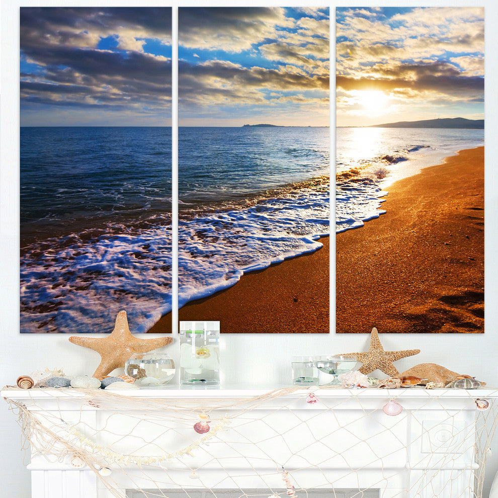 "Heavy Clouds Over Morning Beach" Metal Wall Art, 3 Panels, 36"x28"