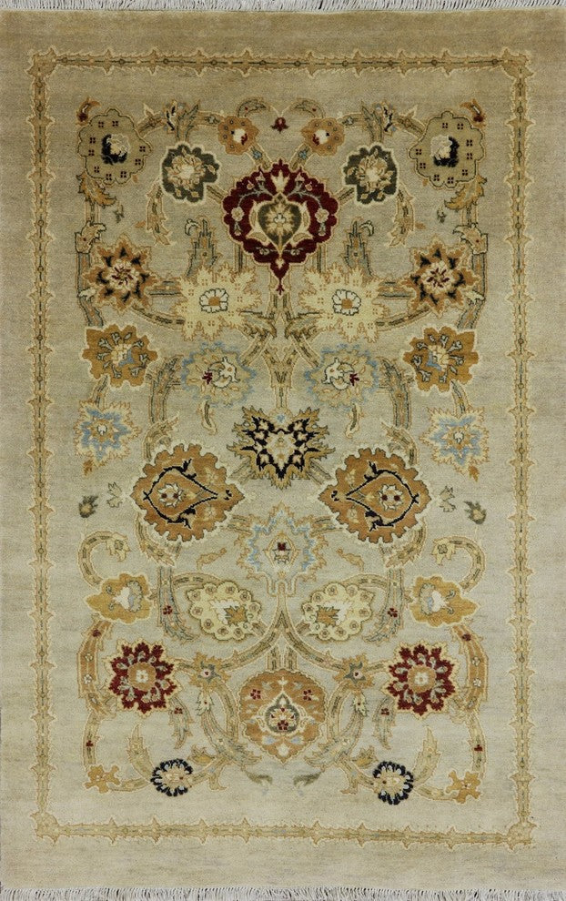 Hand Knotted Peshawar Oriental Area Rug 4'x6', W2178