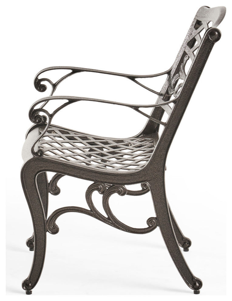 Covington Sarasota Traditional Outdoor 4-Seater Cast Aluminum Dining Set