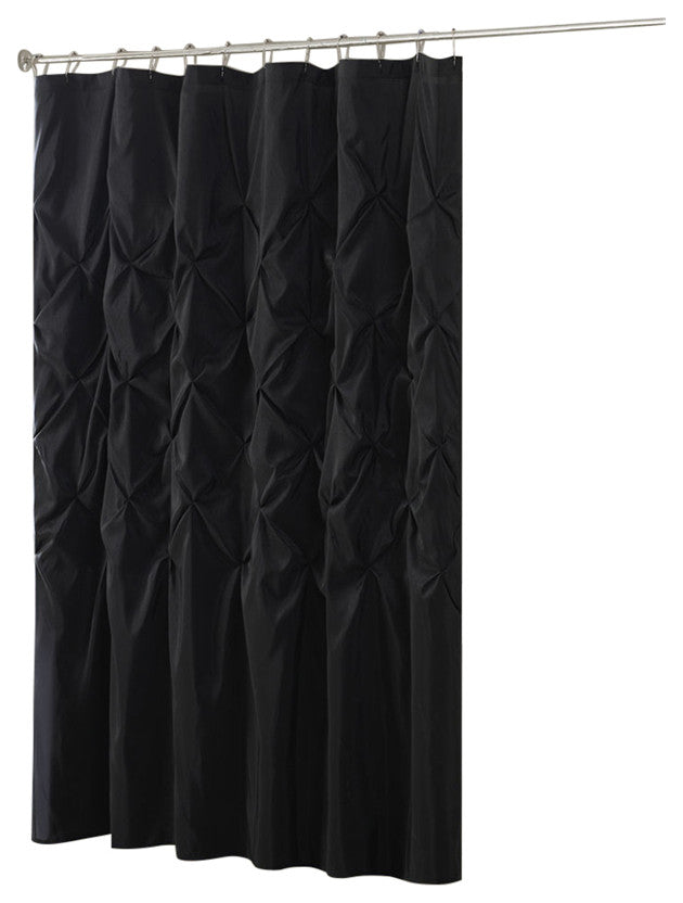 Madison Park Laurel Tufted Semi-Sheer Shower Curtain, Black