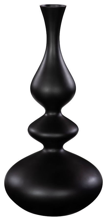 Bella Bloom Vase, Wide, Matte Black