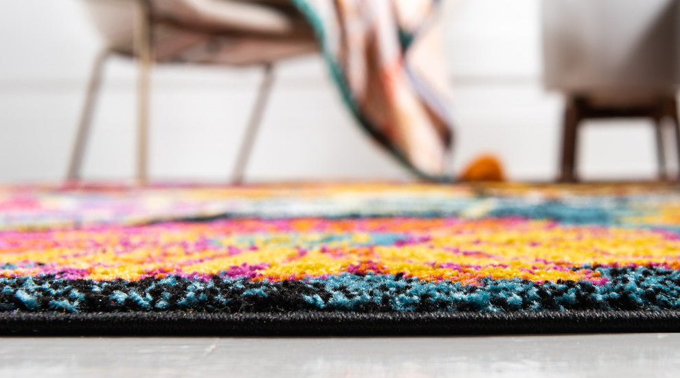 Unique Loom Black Lyon Kennedy 4' 0 x 6' 0 Area Rug