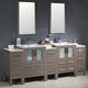 Torino 84" Gray Oak Modern Double Sink Bathroom Vanity, Faucet FFT9131CH