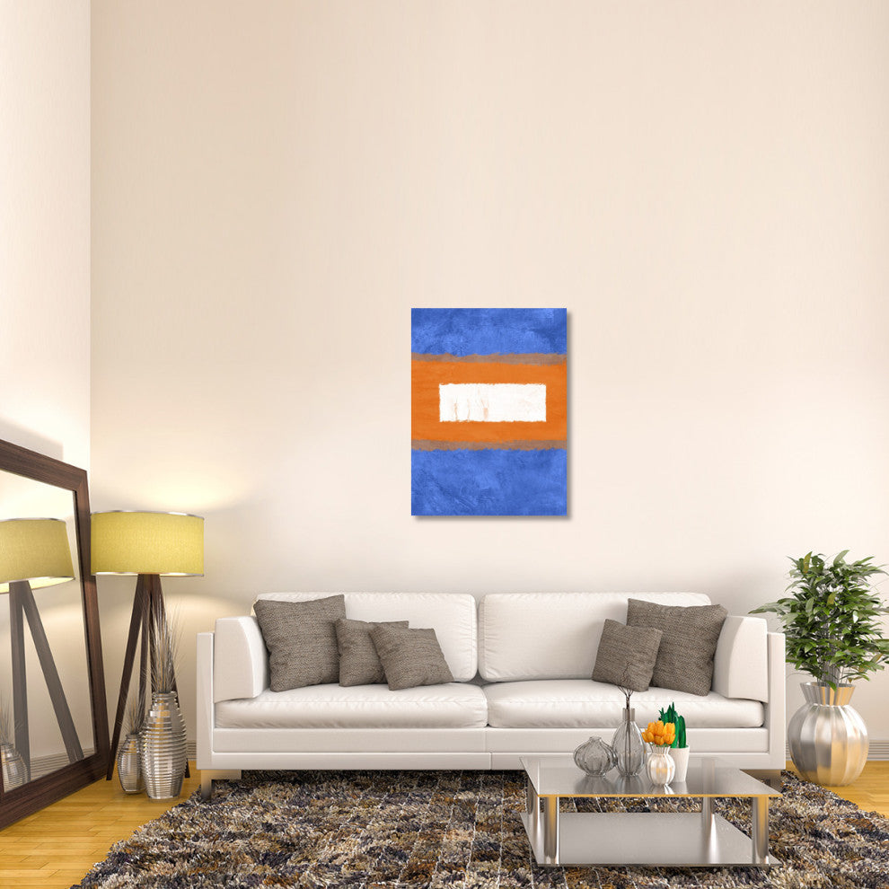 "Blue And Orange Abstract Theme 1" Fine Art Print