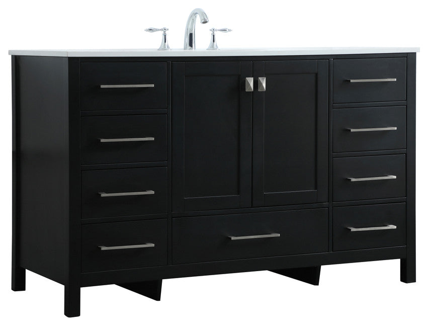 Isabel 54" SIngle Bathroom Vanity, Black